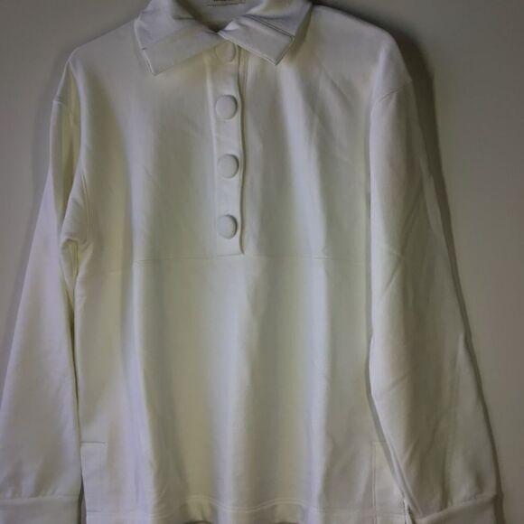 Rebecca Taylor White French Terry Pullover Long Sleeve Sweatshirt Size S - Picture 9 of 16